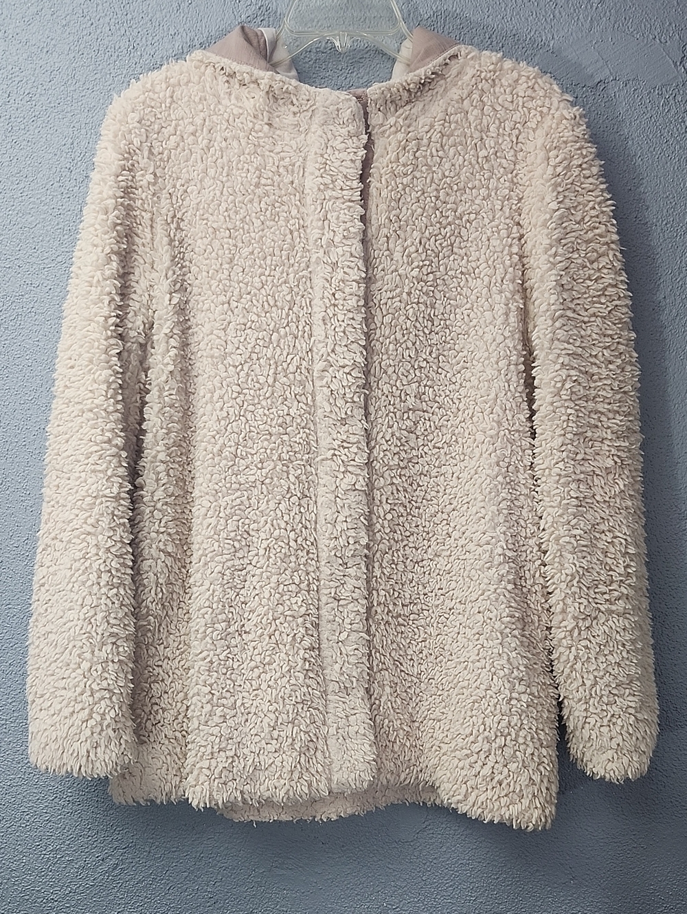 Free People Plush Hooded Teddy Coat in Light Cream